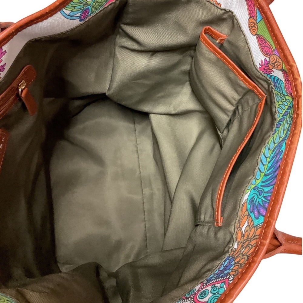 Trina Turk Women's Floral Printed Canvas Leather Trim Resort Sachet Bag One Size - Picture 6 of 15